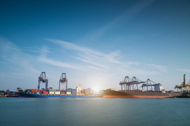 istock Industrial Container Cargo freight shipping by crane Logistic Import Export 1182777159