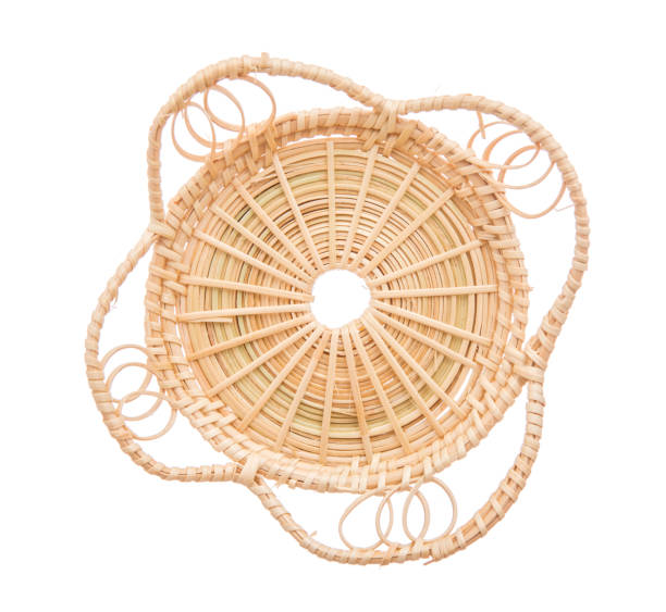 istock Wood basket wicker wooden in handmade 1182777255
