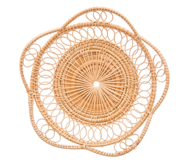 istock Wood basket wicker wooden in handmade 1182778680