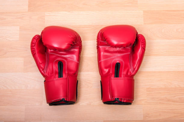 istock Two red boxing gloves 1182779827