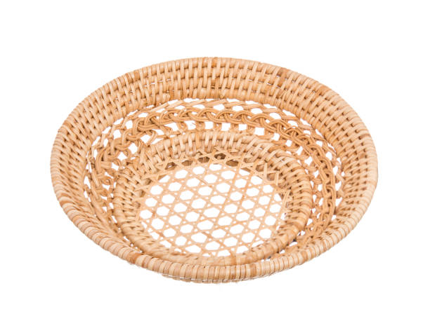 istock Wood basket wicker wooden in handmade 1182779866