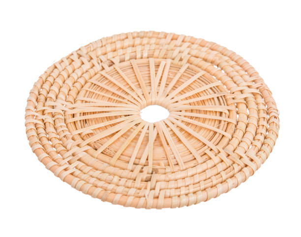 istock Wood basket wicker wooden in handmade 45 degree view isolate 1182780025