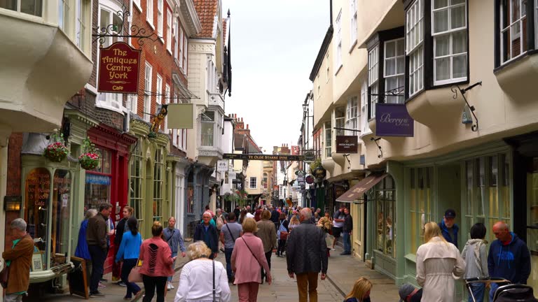 Shopping area at Stonegate street in York, Uk