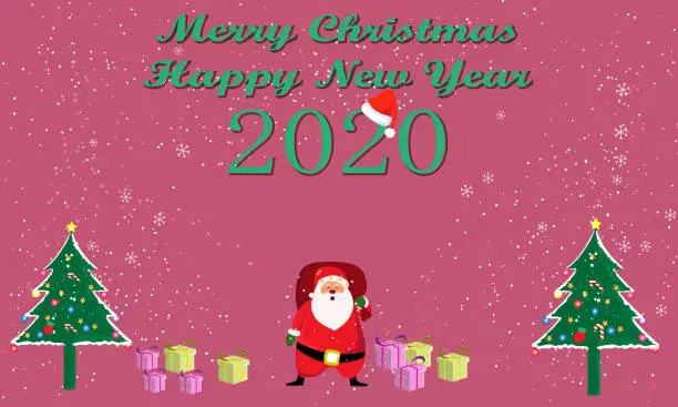 Vector illustration of Christmas card new year 2020 design vector illustration graphic