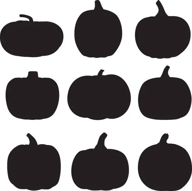 Vector illustration of Pumpkin Silhouettes 8