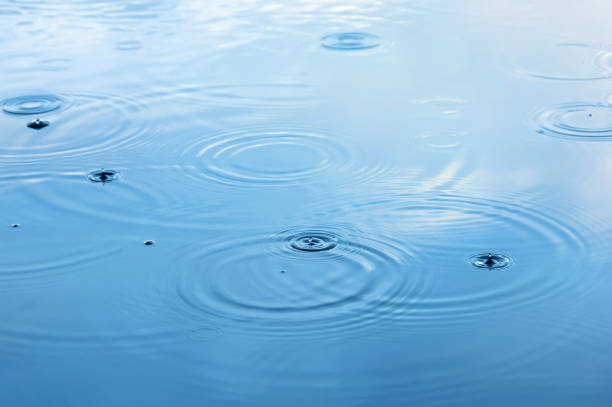 Water surface with rain circles