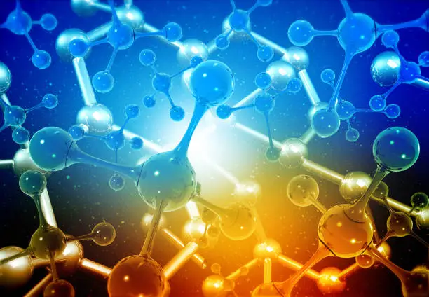 Photo of Abstract molecule network background