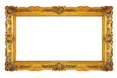 Old revival golden picture frame (clipping path)