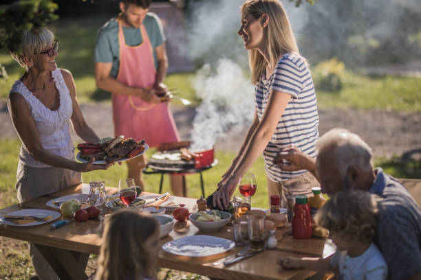 istock Family's lunch in the backyard! 1182813855