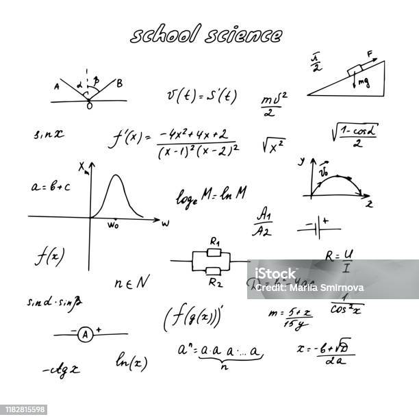 Construction Examples Physics Physics Constructions Formulas And Schemes Stock Illustration ...