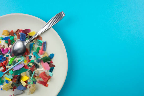 istock Plate full of micro plastics. 1182818380