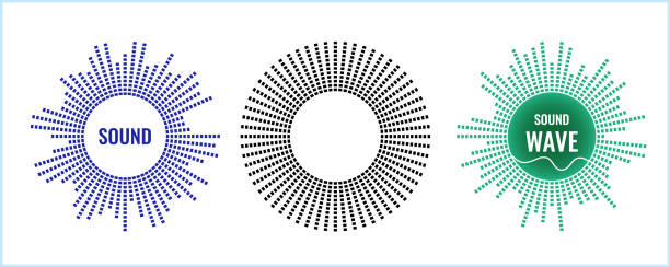 ilustrações de stock, clip art, desenhos animados e ícones de the musical symbol of the circular equalizer. sound vector icon. - blurred motion audio