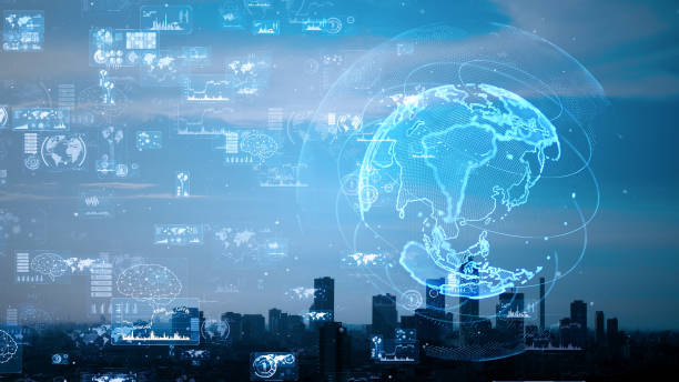 istock Smart city and communication network concept. 5G. LPWA (Low Power Wide Area). Wireless communication. 1182818894