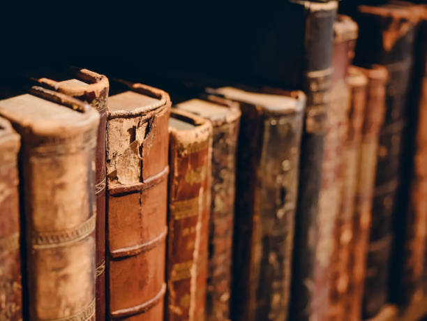 istock Old ancient Books on Bookshelf History book Vintage collection 1182820078