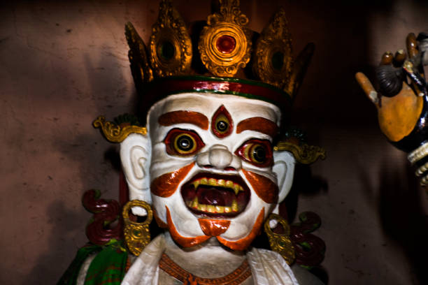 istock Statues of guardian deities, whose heads in Diskit Monastery Galdan Tashi Chuling Gompa 1182822254