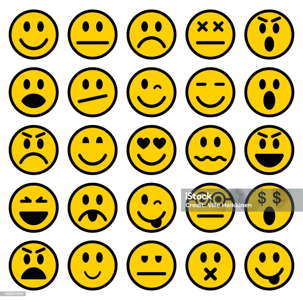 Bộ Biểu Tượng Cảm Xúc Phẳng Kiểu Hoạt Hình Bộ Sưu Tập Biểu Tượng ...