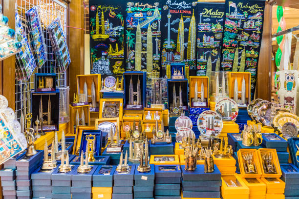 Kuala Lumpur. 13 March 2019. A view of souvenirs for sale in Kuala Lumpur in Malaysia