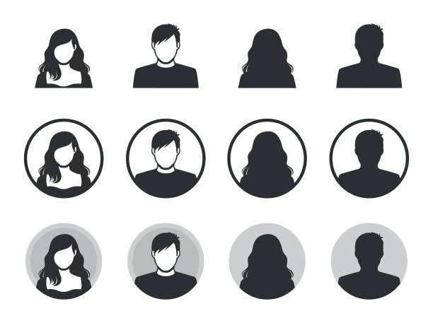 Male and female avatar silhouette icons. Vector illustration of the male and female silhouette icons set computer silhouettes stock illustrations