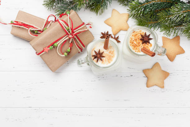 istock Eggnog. Traditional christmas cocktail 1182833126