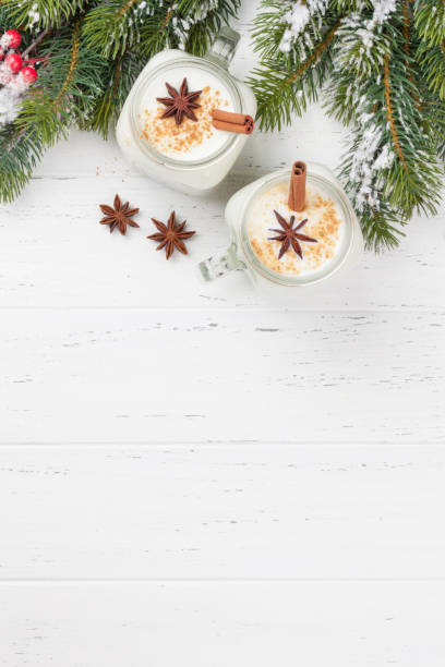 Eggnog. Traditional christmas cocktail