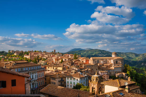 istock Perugia historic center view 1182834453