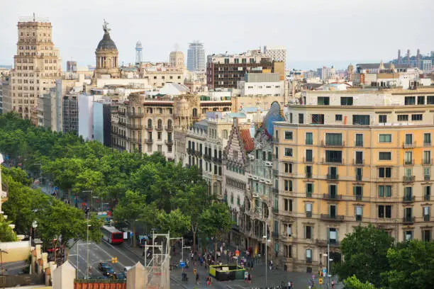 Photo of Aerial view of Passeig de Gracia in summer day, Barcelona