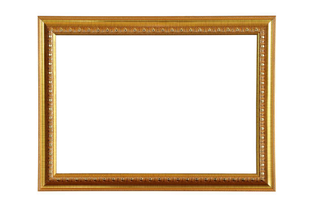 istock Gold picture frame isolated on white background. 1182837335