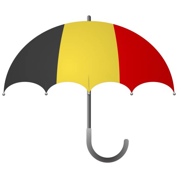 ilustrações de stock, clip art, desenhos animados e ícones de belgium flag umbrella - belgium belgian flag flag shield