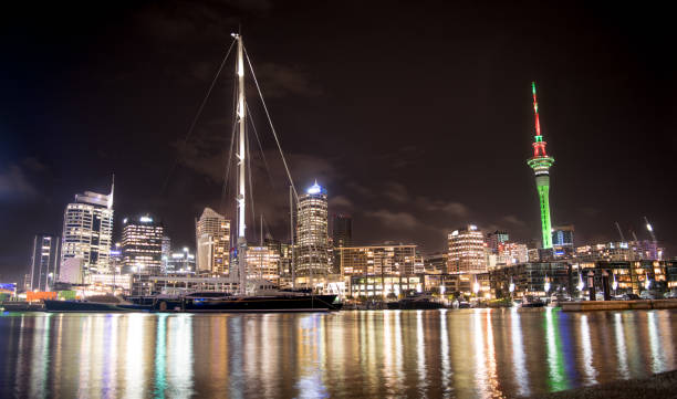 istock Skyline of Auckland at Night 1182837404