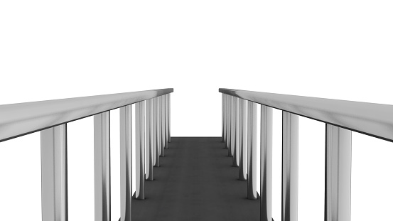 Computer generated 3D illustration with a small pedestrian bridge isolated on white background
