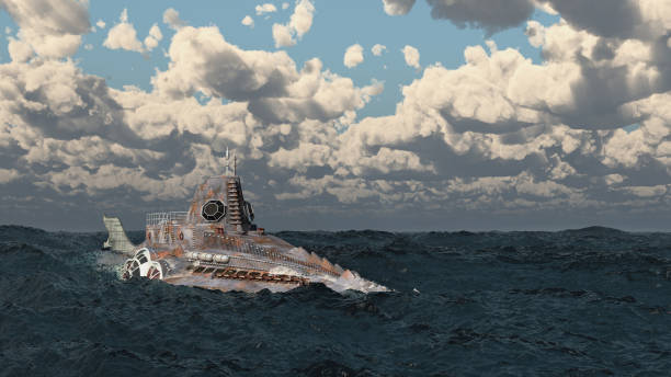 istock Fantasy submarine in the open sea 1182839014