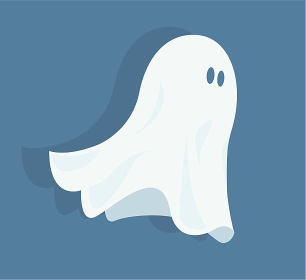 Funny halloween ghost vector art illustration