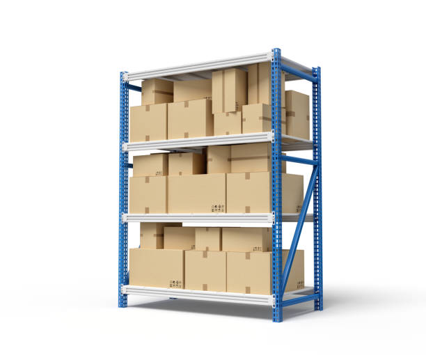 istock 3d rendering of cardboard boxes on metal racks 1182848337