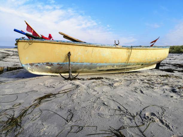 istock Fisherboat with anchor at baltic sea, Germany, Hiddensee 1182852995