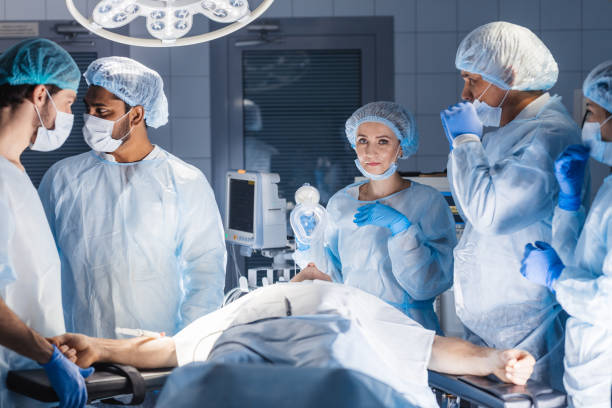 istock Pre oxygenation for general anesthesia. Surgery equipment 1182856144