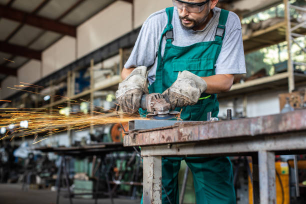 istock Welder working in factory 1182856444
