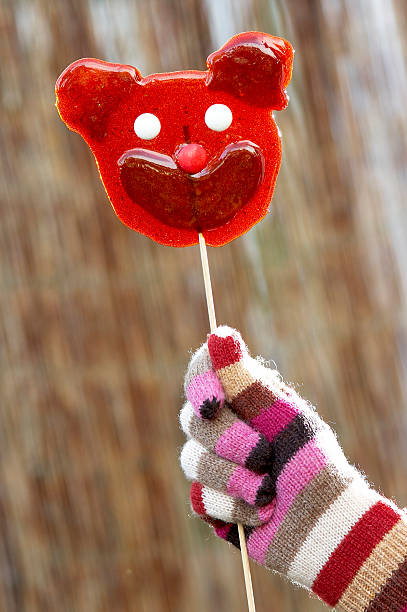 istock Sweet lollipop in a shape of bear head 118285848