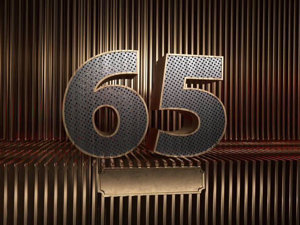 istock number 65 (number sixty-five) with small holes 1182861333