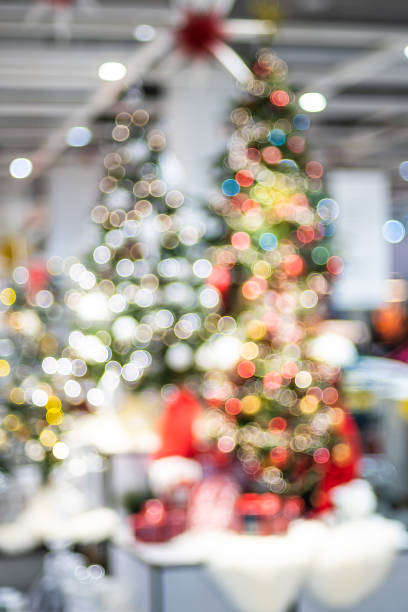 istock abstract bokeh christmas tree decorate with ball and string lights.Holiday celebration festival. 1182861367