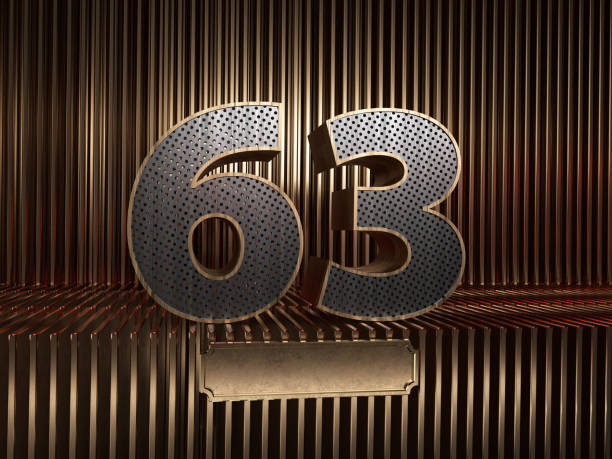 istock number 63 (number sixty-three) with small holes 1182861432