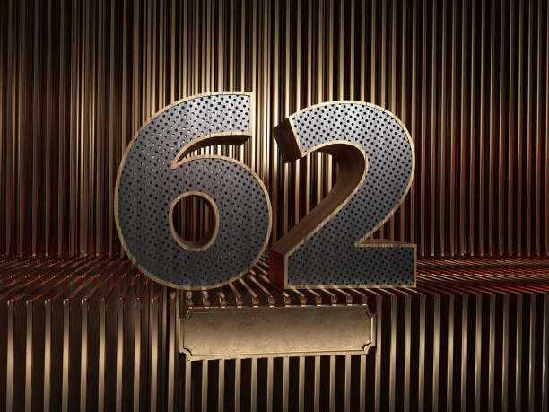 istock number 62 (number sixty-two) with small holes 1182861536