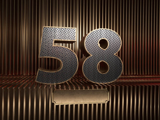istock number 58 (number fifty-eight) with small holes 1182861715