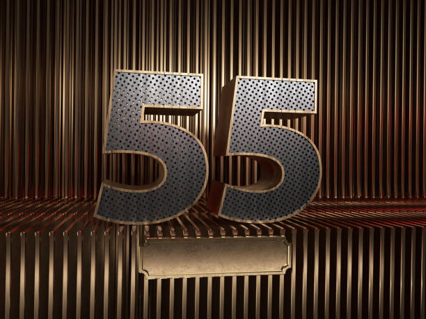 istock number 55 (number fifty-five) with small holes 1182861770