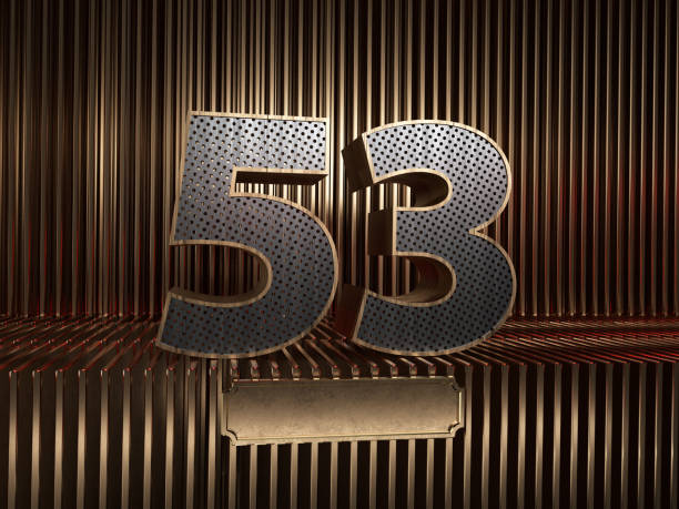 istock number 53 (number fifty-three) with small holes 1182861834