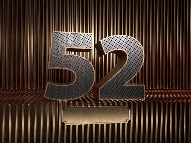istock number 52 (number fifty-two) with small holes 1182861941