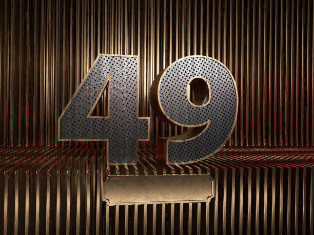 istock number 49 (number forty-nine) with small holes 1182862035