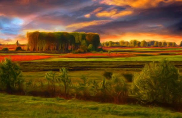 istock Landscape painting in spring 1182863064