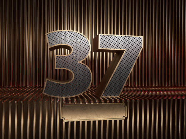 istock number 37 (number thirty-seven) with small holes 1182863118