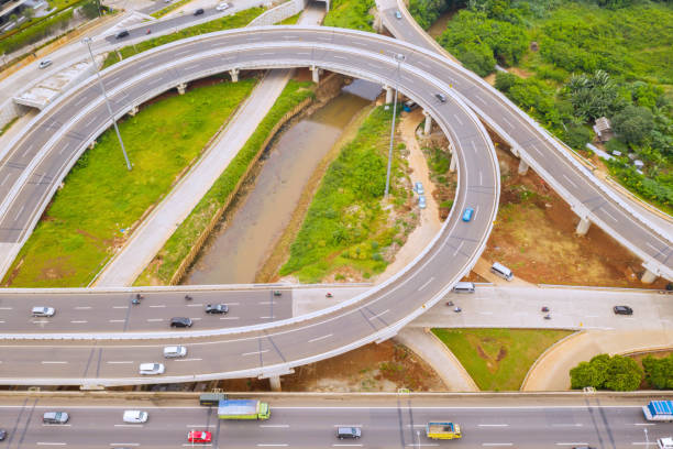 istock Vehicles passing on Depok Antasari toll interchange 1182863199