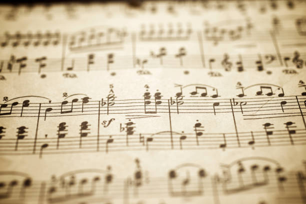 Musical score Close-up of an old musical score. sheet music photos stock pictures, royalty-free photos & images